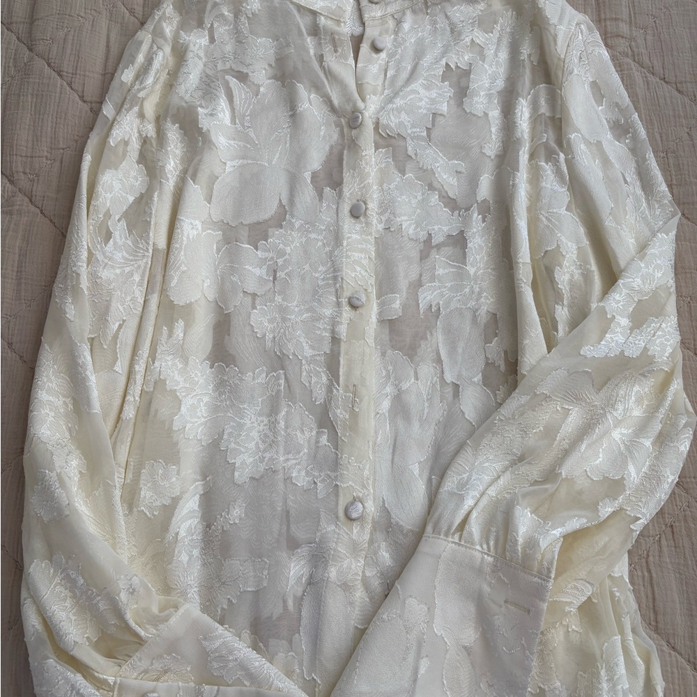 Elegant Cream Floral Blouse